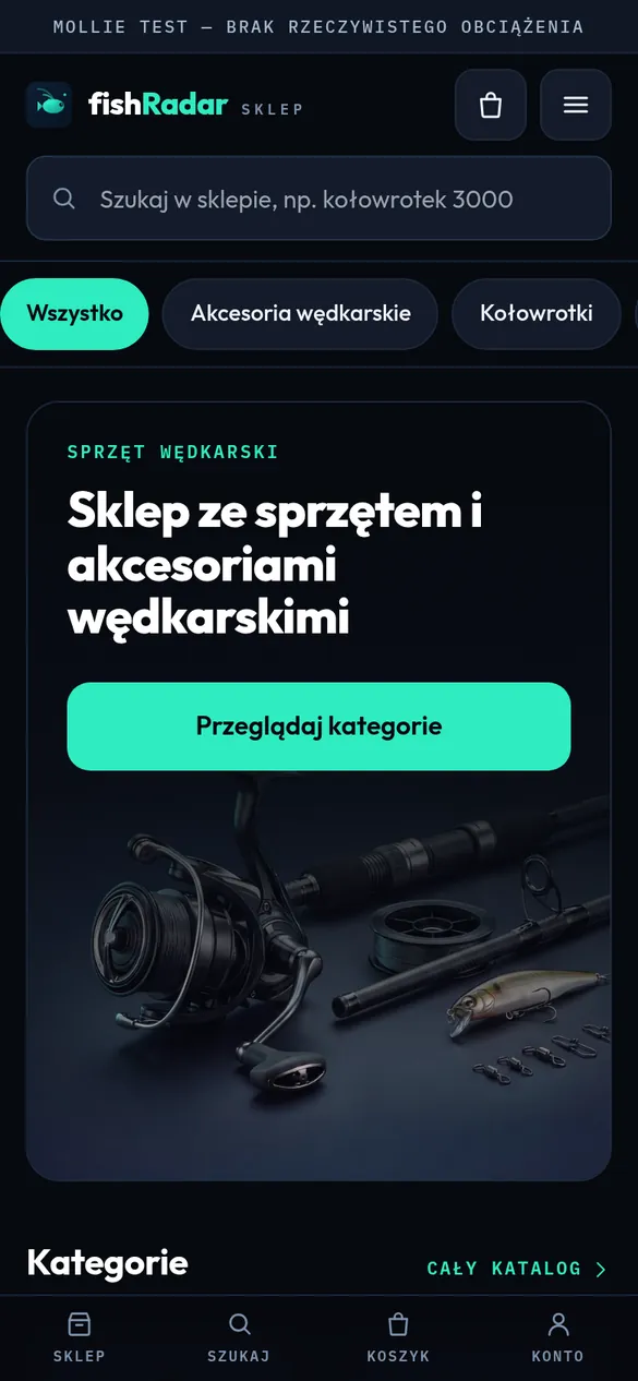 Sklep FishRadar na telefonie